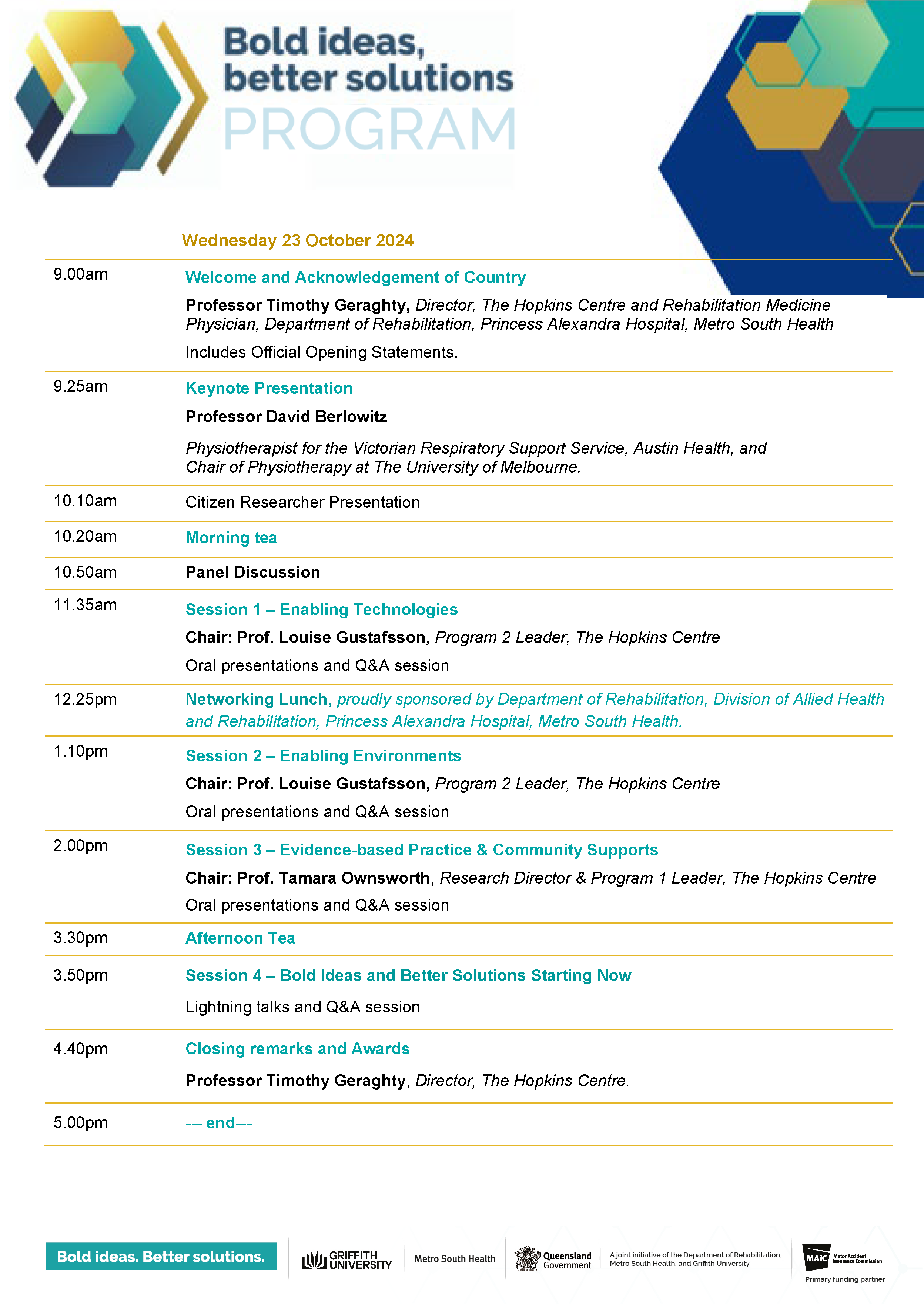 BIBS Symposium Preliminary Program with timings, session titles and the BIBS logo at the top. 