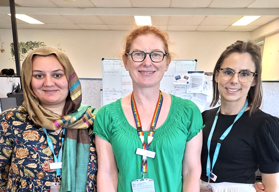 A photo of Amber Ali, Anthea Rogers and Elizabeth Harvey