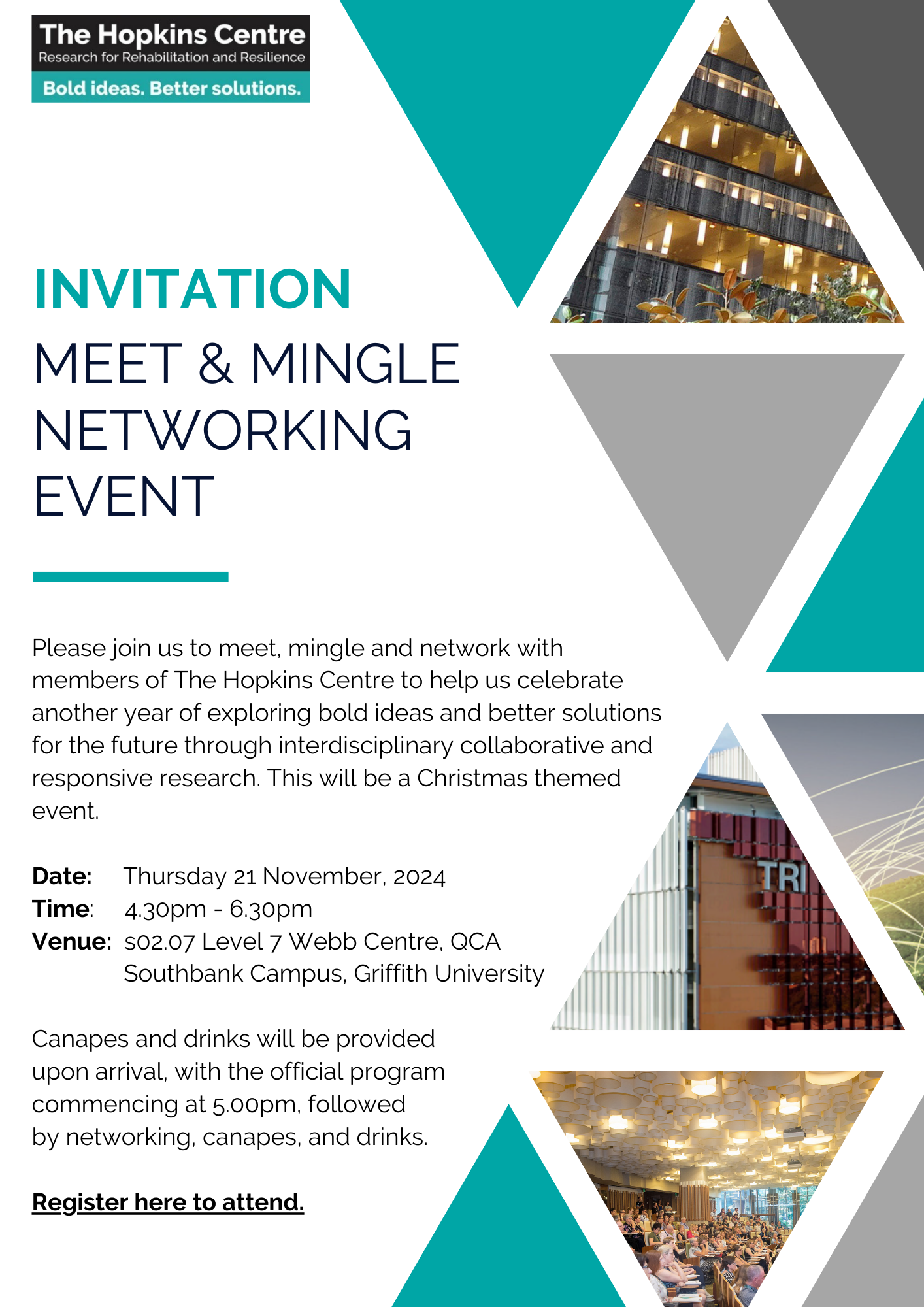 Meet & Mingle flyer, with images to the right hand side of the flyer and text information to the left. The registration link: https://forms.office.com/r/KEs3VFn0rL is at the bottom of the flyer. 